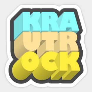 Krautrock! Typographic Retro Block Art Design Sticker